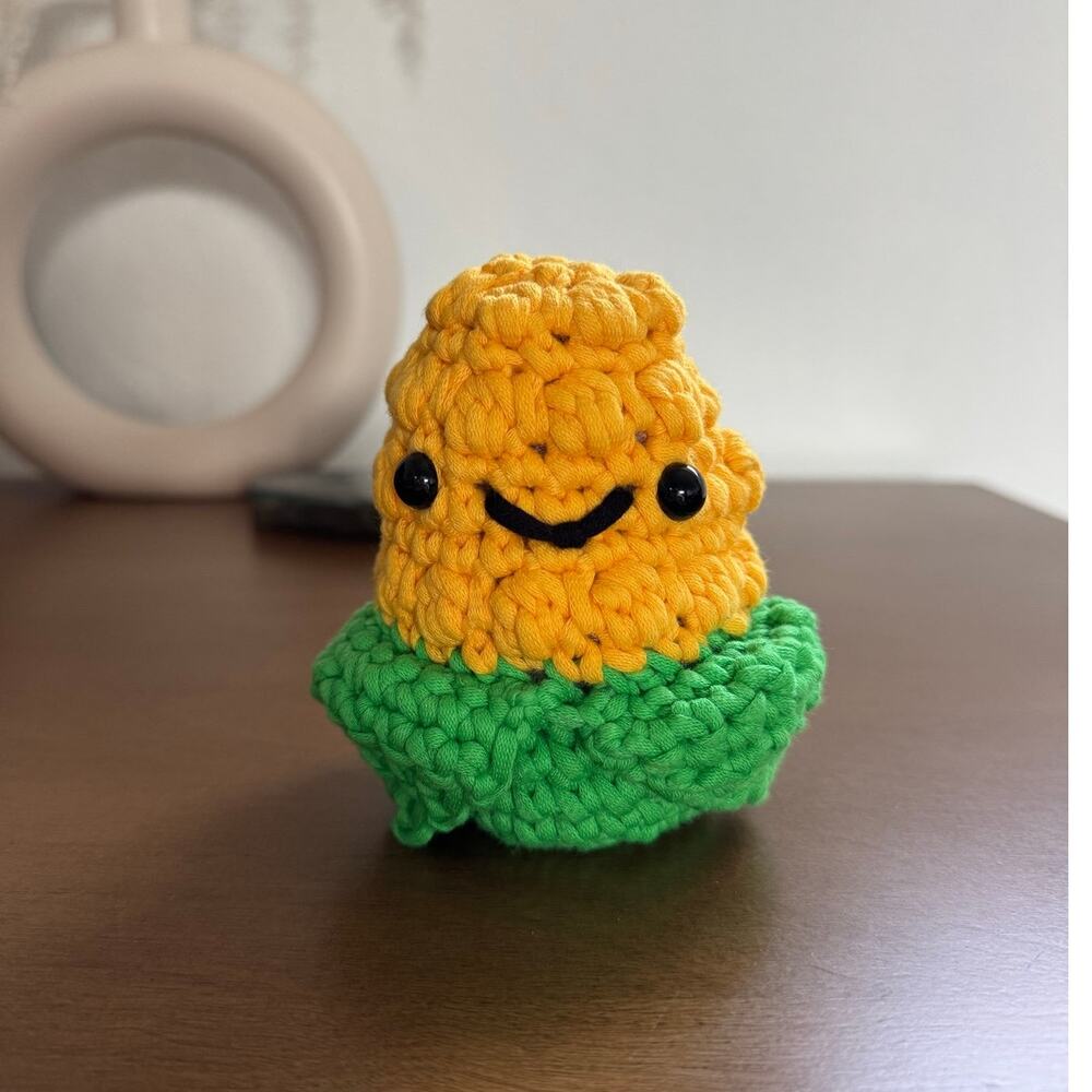 *Pre-Made Plushie* Woobles Ernie the Corn Collectible Crochet Summer Food (mod)